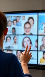 Instructor teaching cross-cultural communication in an online classroom